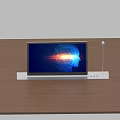 Computer Monitor With Brain Wave Interface Facial Recognition Display And Desktop Microphone On Wooden Desk