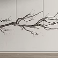 Wall Mounted Natural Branch Sculpture Art Piece With Detailed Textured Design