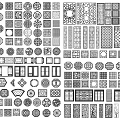 New Chinese Style Openwork Window Carved Corner Flower Corner Carved Pane Window Partition 3d model