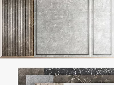 Modern Decorative Gray Brown Marble Texture Background Wall Combination Design 3d model