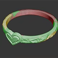 Silver Bracelet With Heart Shaped Design And Engraved Patterns For Elegant Accessory