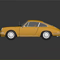 Yellow Vintage Sports Car With Sleek Design Shiny Exterior And Chrome Wheels
