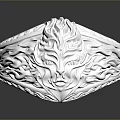 Silver Ornate Ring with Intricate Floral Patterns on Smooth Reflective Surface