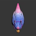 Cute Blue Bird With Pink Horns Purple Collar Bell Pink Wings And Orange Feet