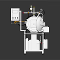 Sturdy Industrial Mechanical Equipment With Circular Component Control Panel And Stand