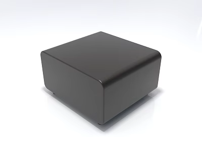 Modern Dark Brown Square Sofa Stool with Sleek Upholstered Surface for Living Room 3d model
