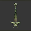 Enchanted Fantasy Deer Like Creature With Plant Antlers Leafy Tail And Bark Texture