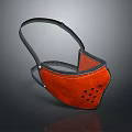 Orange Fabric Face Mask With Black Straps And Breathable Holes Design