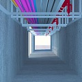 Modern Corridor Electromechanical Pipeline 3d model