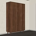 Modern Minimalist Wooden Wardrobe With Double Doors Metal Handles And Natural Texture