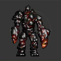 Volcanic Rock Giant Lava Creature With Molten Lava Flowing Through Stone Body