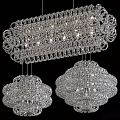 Three Sparkling Crystal Chandeliers With Ornate Design And Elegant Hanging Style
