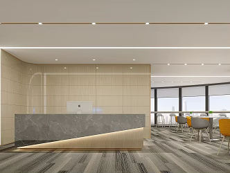 Modern Front Office Front Desk 3d model