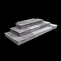 Modern Stepped Structure Composed Of Stacked Gray Blocks With Geometric Design