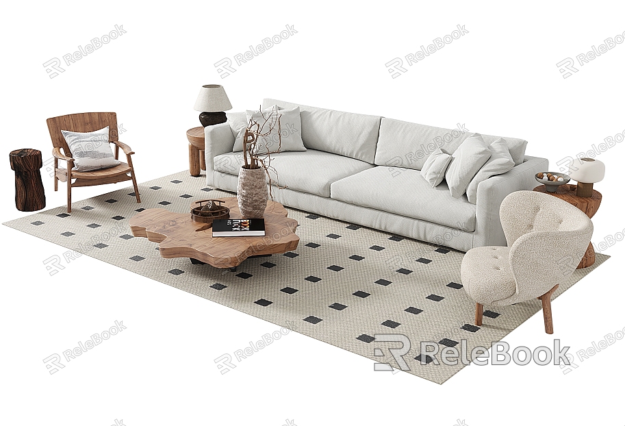 Quiet Sofa Tea Table Combination Sofa model