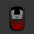 Red Bumper Car With Single Seat Steering Wheel And Antenna For Amusement Park