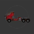 Red Custom Vintage Truck With Unique Windshield Design And Metal Chassis