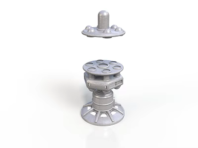 Mechanical Metal Components With Detailed Base Structure And Multiple Holes Design 3d model