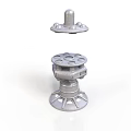 Mechanical Metal Components With Detailed Base Structure And Multiple Holes Design