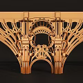 Intricately Carved Wooden Door Arch With Classic Design And Symmetrical Decorative Patterns