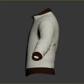 Stylish White Bomber Jacket with Red Collar Cuffs Hem and Zipper Design