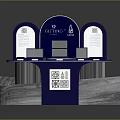 Blue BETINO Exhibition Booth With Screens Marble Base And Decorative Arches