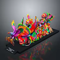 Colorful Decorative Sculpture With Multiple Faces Animal Figures And Garden Of Earthly Delights
