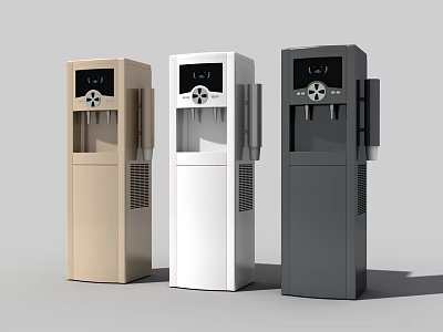 Modern Kitchen Appliances Standing Water Dispensers With Gold White Black And Digital 3d model