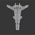 Futuristic Sci Fi Warship Featuring Silver Exterior And Advanced Structure