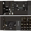 Modern Dark Gray Kitchen Cabinets With Glass Doors Metal Accents And Appliances