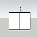Double Bowl Kitchen Sink with Faucet and Cabinet Under Marble Countertop
