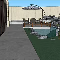 Courtyard Garden SU Model 3d model
