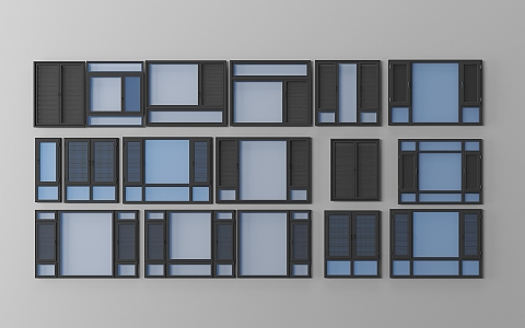 casement window screen sunshade window 3d model