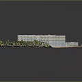 Architectural Model of Large Building Complex Under Construction With Surrounding Trees 3d model