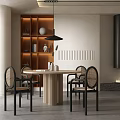 Quiet Dining Table and Chair Combination Dining Table and Chair 3d model
