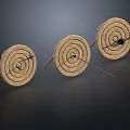shooting range target archery weapon cold weapon arsenal fly knife meteor hammer 3d model