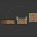 Curved And Straight Road Segment Models With Brick Base Gray Pavement White Lane Lines 3d model