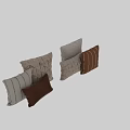 Brown Beige Decorative Throw Pillows With Beaded Stripes And Geometric Patterns