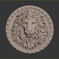 Modern Shield Lion Lion Head 3d model