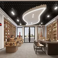 Tobacco And Liquor Store Spacious Interior With Shelves Filled Wines Spirits Display Lighting Customer Tables