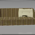Wicker Sofa With Light Colored Cushion For Cozy Living Room Furniture