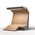 Modern Curved Wooden Leisure Chair With Natural Wood Slats And Ergonomic Design
