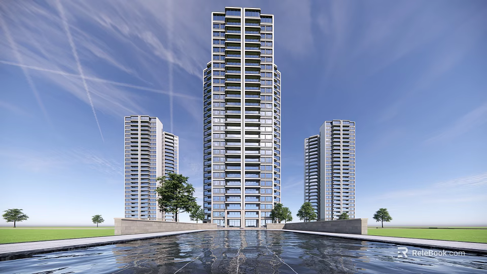 Modern Open Kitchen Interior With Spacious Layout And Stylish Cabinet Design 3d model