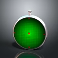 Circular Measuring Gauge Device With Green Display Red Central Dot And Markers