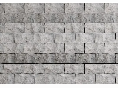 Textured Gray Stone Wall With Patterned Surface For Interior Exterior Decor 3d model