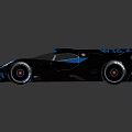 Blue And Black Sports Car Featuring Modern Sleek Aerodynamic Body Design