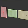 Modern White Switch Plates With Different Designs And Multiple Sleek Panels 3d model