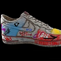 Colorful Graffiti Sneakers With Street Art Design And Hand Painted Details