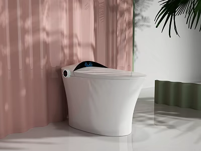 Modern Smart Toilet With White Ceramic Design Digital Display And Comfort Features 3d model