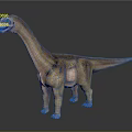 Realistic Sauropod Dinosaur 3D Model With Long Neck And Textured Skin